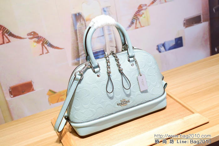 COACH蔻馳 海外代購品質 coach55450 專櫃最火爆款 小貝殼包 經典壓紋配色拼接 手提斜挎包  Chz1419